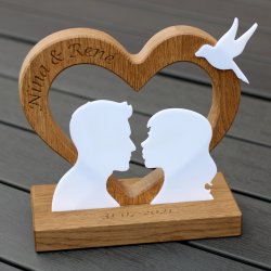 Bryllupshjerte med par