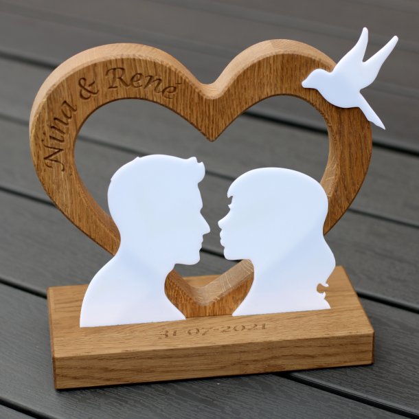 Bryllupshjerte med par