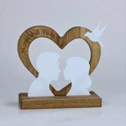 Bryllupshjerte med par