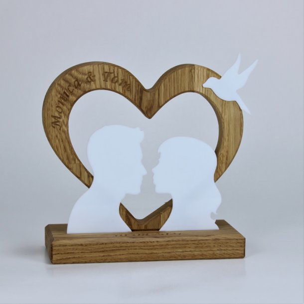 Bryllupshjerte med par