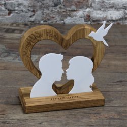 Bryllupshjerte med par